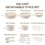 Cookware Set Series 11 & 17PCS Ribbed Detachable Cookware Set