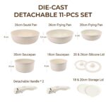 Cookware Set Series 11 & 17PCS Ribbed Detachable Cookware Set