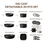Cookware Set Series 20 & 23 PCS With Grill Pan Detachable Cookware Set