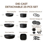 Cookware Set Series 20 & 23 PCS With Grill Pan Detachable Cookware Set